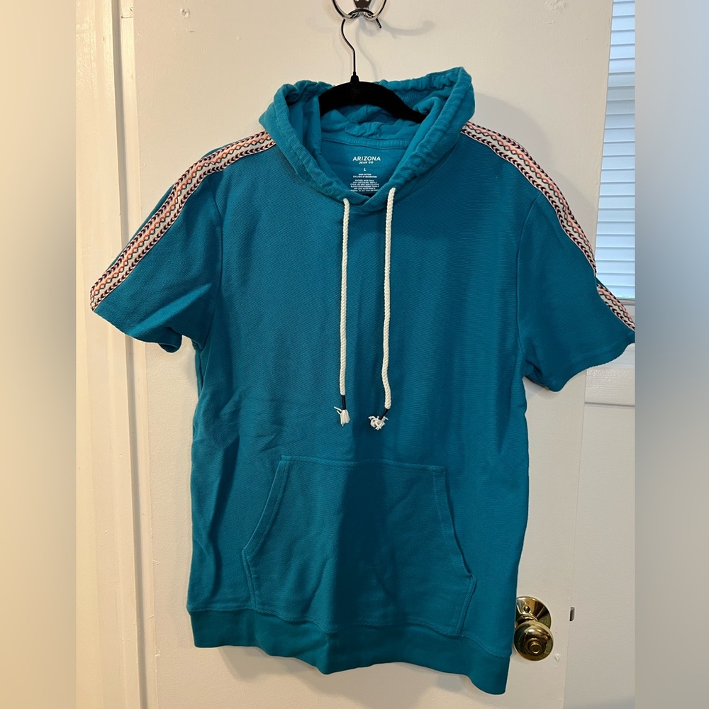 Arizona Teal Hoodie with Patterned Sleeves
